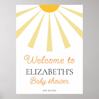 Boho Sunshine Baby Shower Welcome Sign