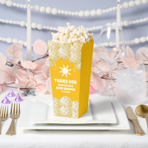 Boho Sunshine Balloons Baby Shower Popcorn Favour Box