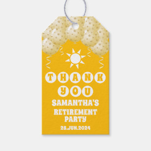 Boho Sunshine Balloons Retirement Favor Thank You Gift Tags