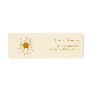 Boho Sunshine Beige Return Address Labels