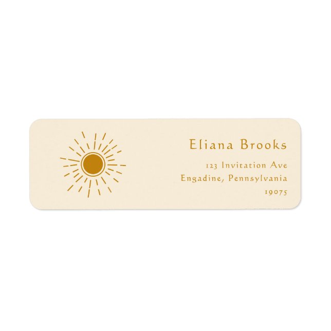 Boho Sunshine | Beige Return Address Labels (Front)