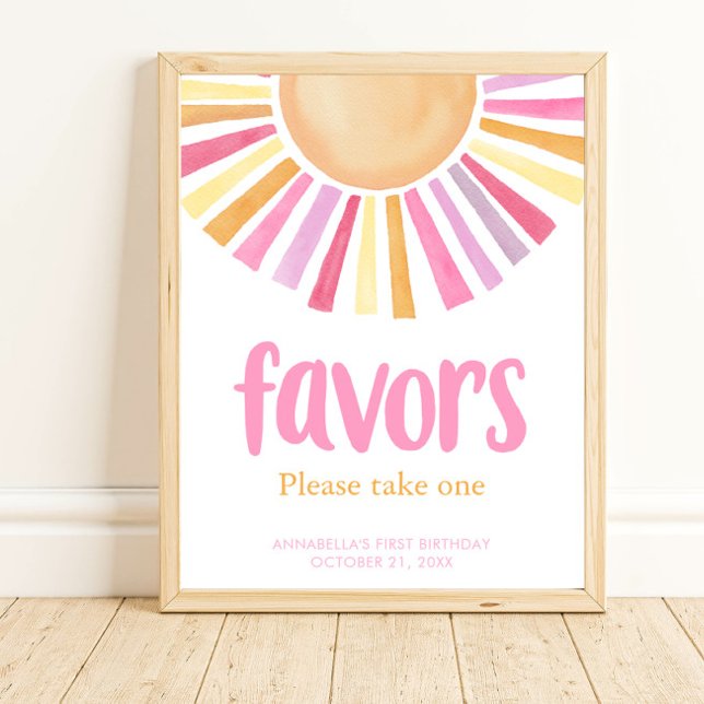Boho sunshine birthday party favours sign (Creator Uploaded)