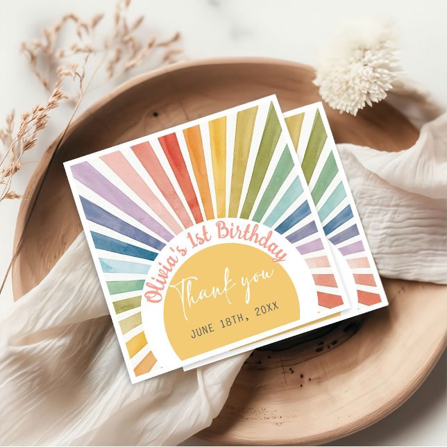 Boho Sunshine Birthday Party  Napkin (Creator Uploaded)