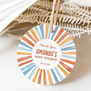 Boho Sunshine Gender Neutral Baby Shower Favour Tags