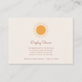 Boho Sunshine Gender Neutral Display Shower  Enclo Enclosure Card