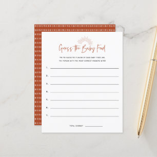 Boho Sunshine Guess The Food Baby Shower Game