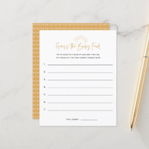 Boho Sunshine Guess The Food Baby Shower Game