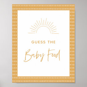 Boho Sunshine Guess The Food Baby Shower Poster