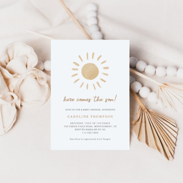 Boho Sunshine Minimal Baby Shower Invitation (Creator Uploaded)