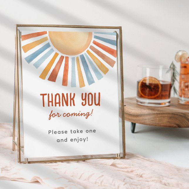 Boho Sunshine Neutral Baby Shower Favour Sign (Creator Uploaded)