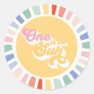 Boho Sunshine One In The Sun Sunshine Favour Classic Round Sticker