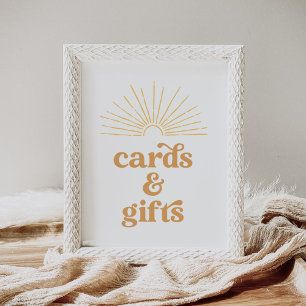Boho Sunshine Sun Baby Shower Cards and Gifts Sign