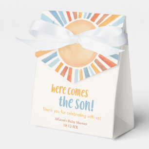 Boho sunshine sun boy baby shower  favour box