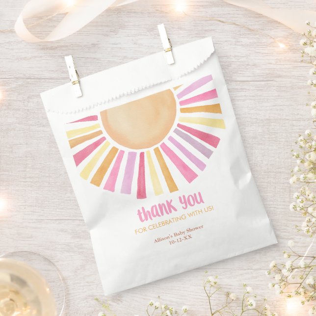 Boho sunshine sun girl baby shower  favour bags (Clipped)