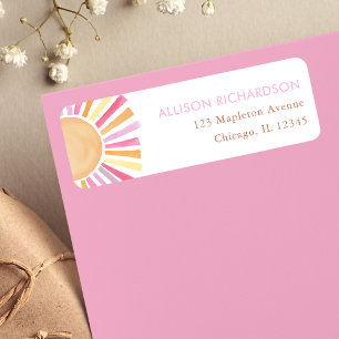 Boho sunshine sun muted tones pink yellow orange