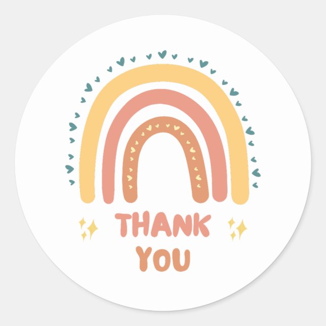 Boho Sunshine Thank You Stickers (Front)