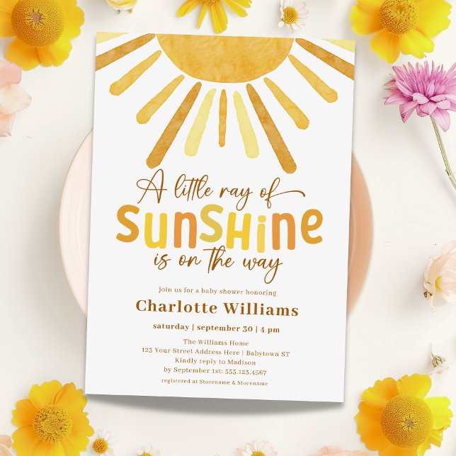 Boho Sunshine Yellow Baby Shower Invitation (Creator Uploaded)