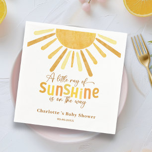 Boho Sunshine Yellow Baby Shower Napkin