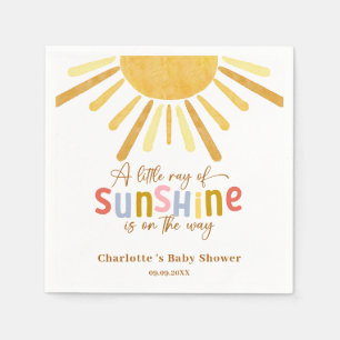 Boho Sunshine Yellow Baby Shower Napkin