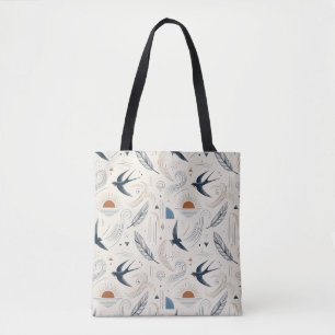 Boho Swallow & Sun Tote Bag