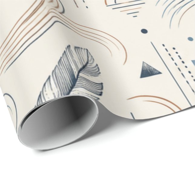 Boho Swallow & Sun Wrapping Paper (Roll Corner)