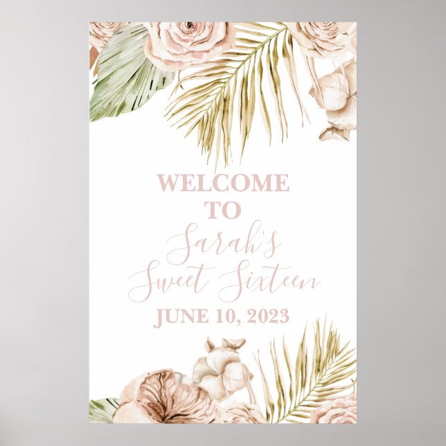 Boho Sweet 16 Welcome Sign (Front)