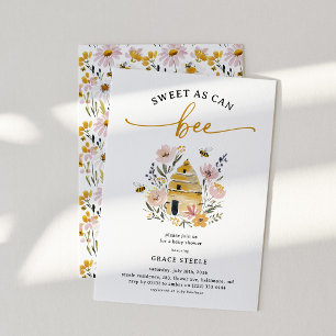 Boho Sweet as Can Bee Baby Shower Invitation
