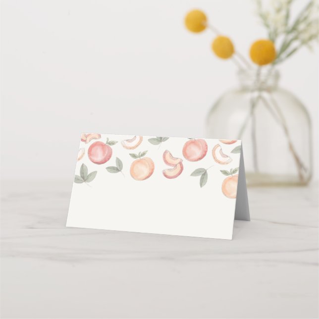 boho sweet peach folded place cards (Front)
