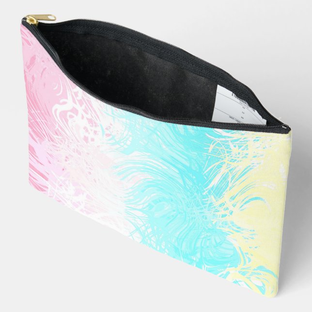 Boho Swirly Groovy Abstract Genderflux Pride Flag Accessory Pouch (Open)