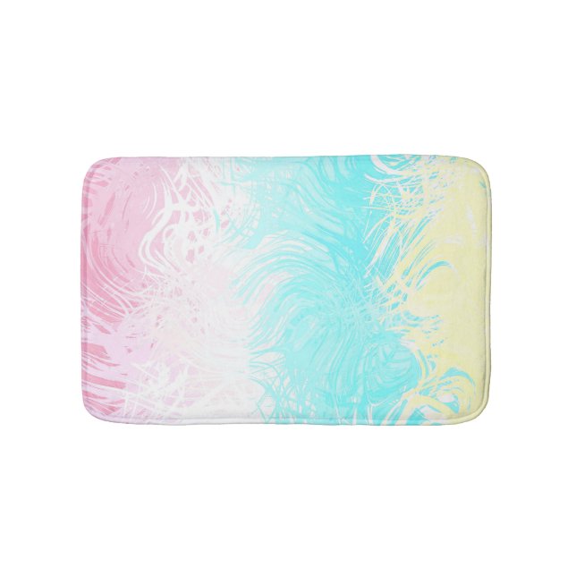 Boho Swirly Groovy Abstract Genderflux Pride Flag Bath Mat (Front)