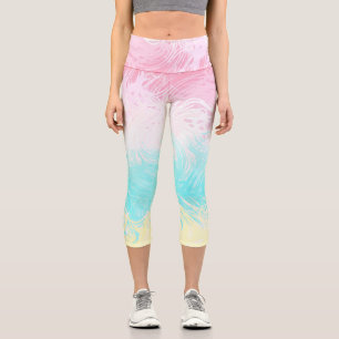 Boho Swirly Groovy Abstract Genderflux Pride Flag Capri Leggings