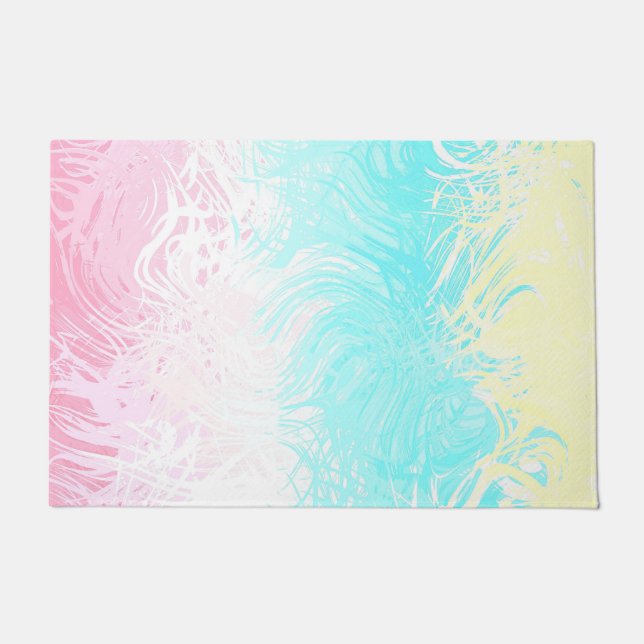 Boho Swirly Groovy Abstract Genderflux Pride Flag Doormat (Front)