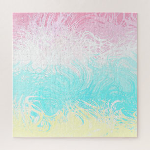 Boho Swirly Groovy Abstract Genderflux Pride Flag Jigsaw Puzzle