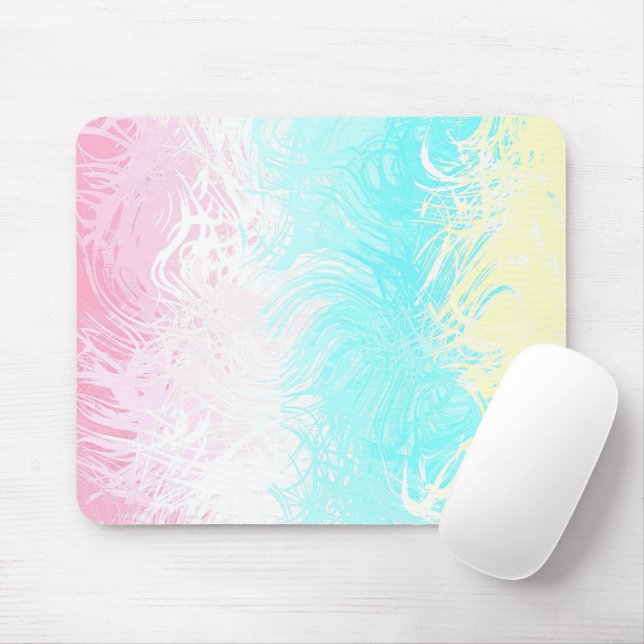 Boho Swirly Groovy Abstract Genderflux Pride Flag Mouse Mat (With Mouse)