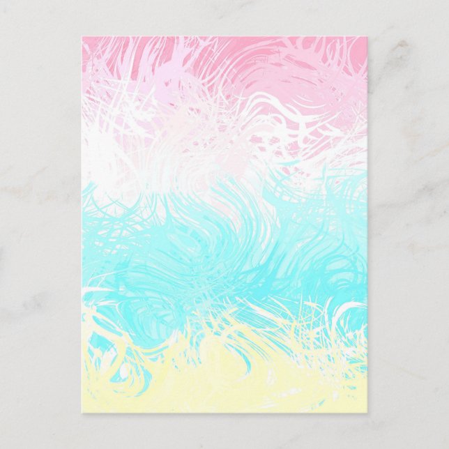 Boho Swirly Groovy Abstract Genderflux Pride Flag Postcard (Front)