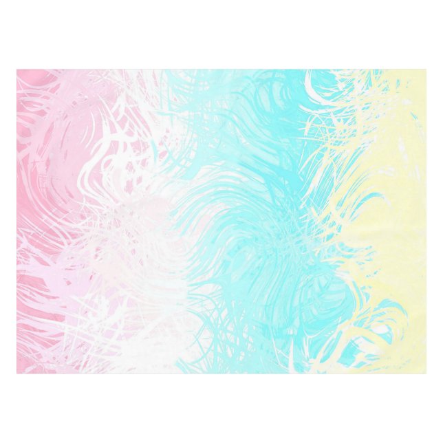 Boho Swirly Groovy Abstract Genderflux Pride Flag Tablecloth (Front (Horizontal))