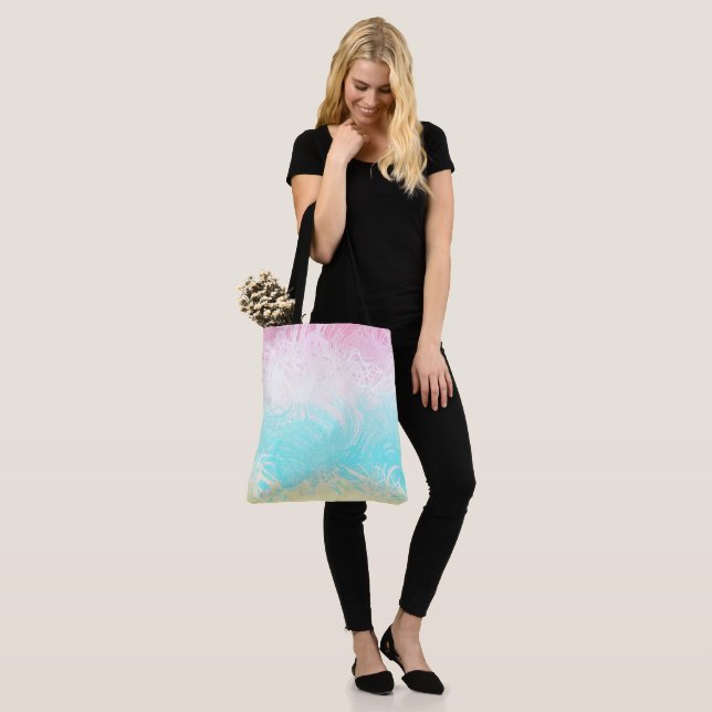 Boho Swirly Groovy Abstract Genderflux Pride Flag Tote Bag (On Model)