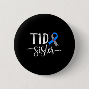 Boho T1d Diabetes Warrior Sister Type 1 Diabetes 6 Cm Round Badge