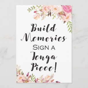 Boho Table Sign - Build a Memory Sign Invitation
