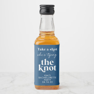 Boho Take a Shot She's Tying the Knot Bachelorette Liquor Bottle Label