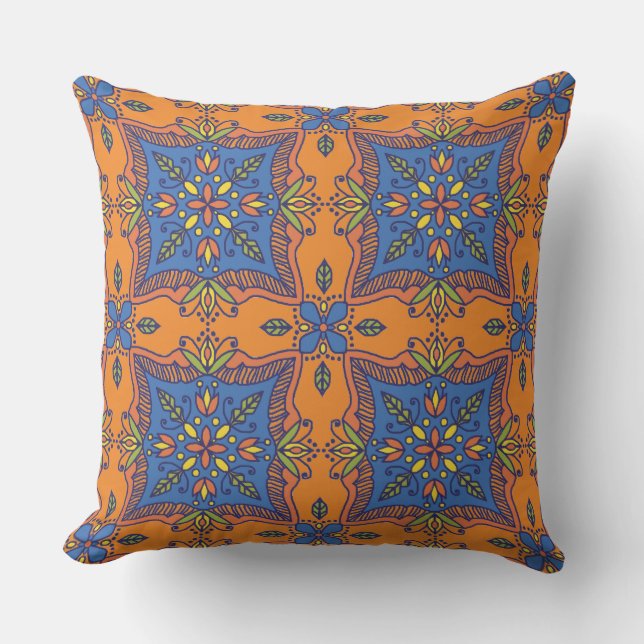 Boho Talavera Tile Cushion (Front)