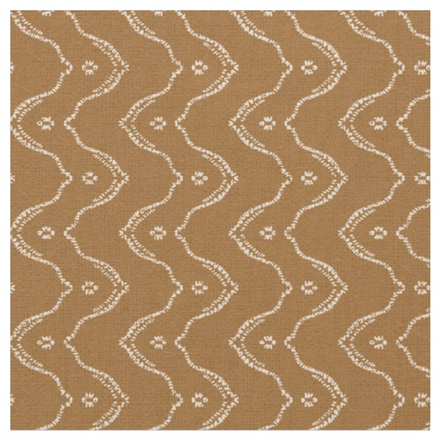 Boho tan lace waves sophisticated home fabric (Close Up)