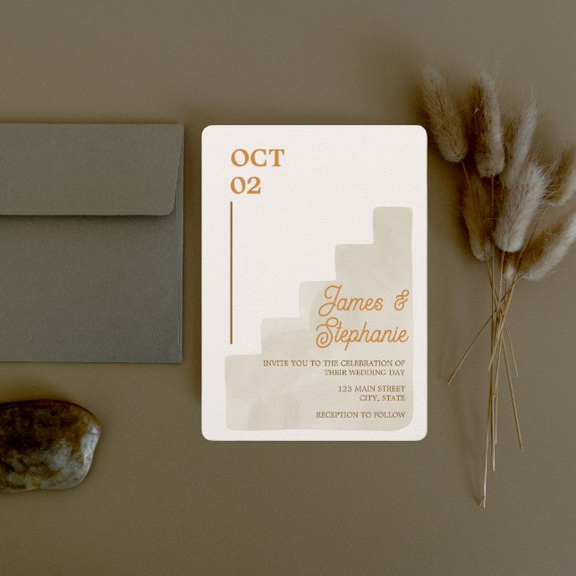 Boho Tan Ranch Wedding Wedding Invitations  (Creator Uploaded)