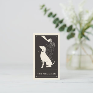 Boho Tarot Dog Groomer business card 