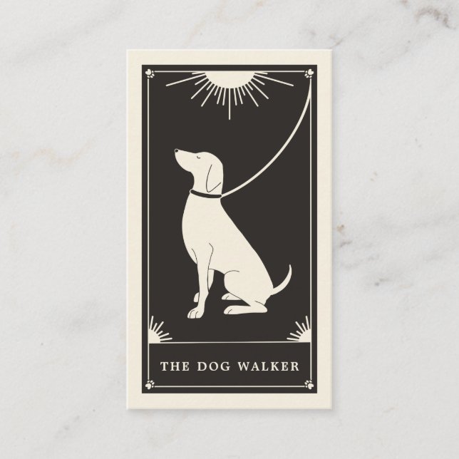Boho Tarot Dog walker business card  (Front)