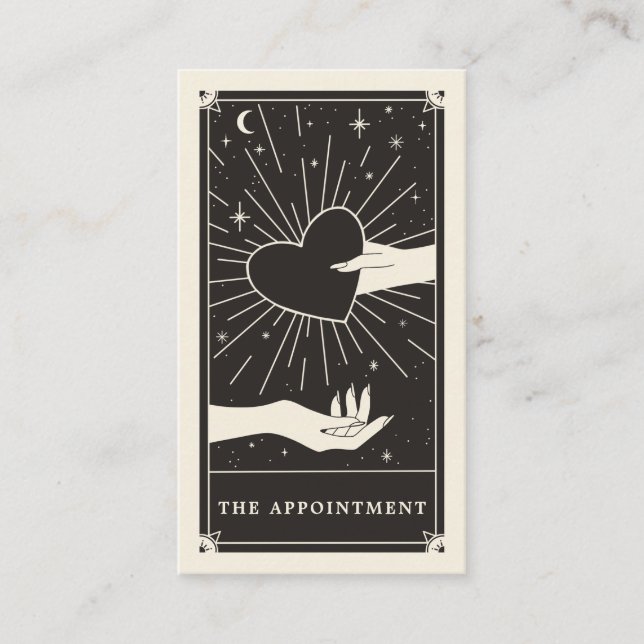 Boho Tarot heart Appointment card (Front)