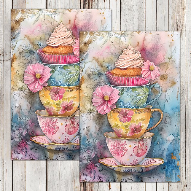 BOHO TEA PARTY DECOUPAGE TISSUE PAPER (BOHO TEA PARTY DECOUPAGE TISSUE PAPER)