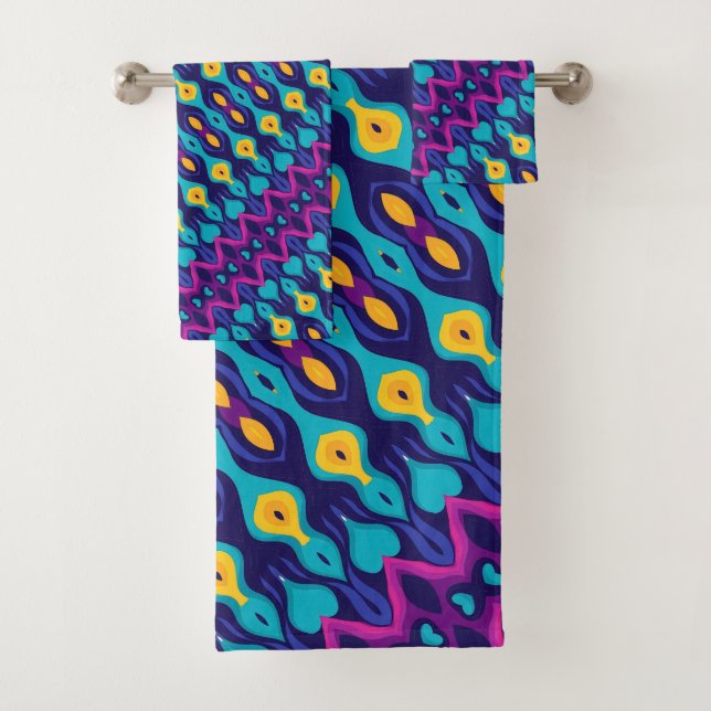 Boho Teardrop Tides Bath Towel Set (Insitu)