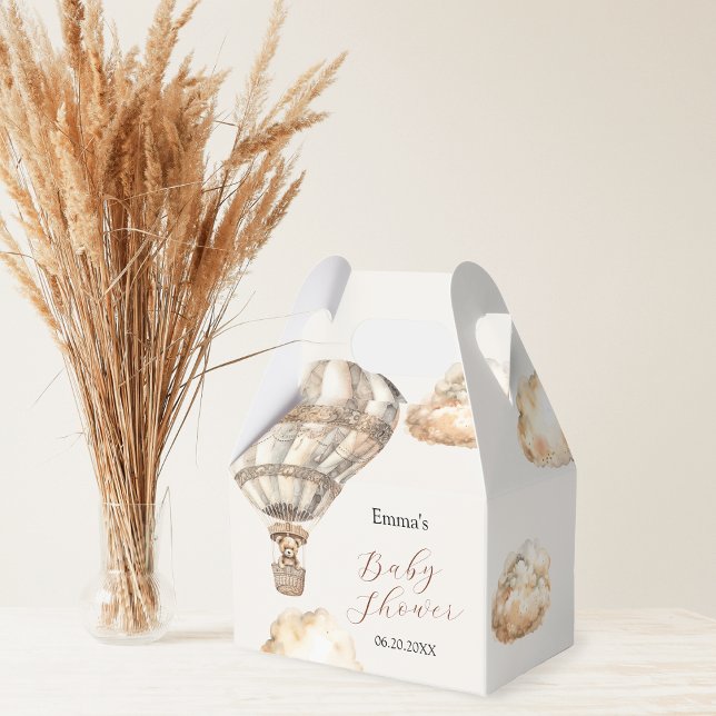 Boho Teddy Bear Air Balloon Sky Clouds Favour Box (Boho Teddy Bear Air Balloon Sky Clouds Favor Box)