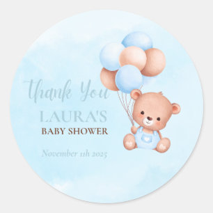 Boho Teddy Bear Baby Shower Classic Round Sticker